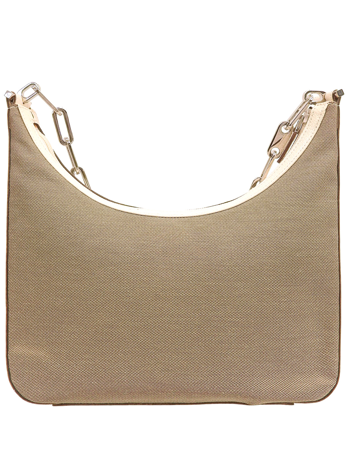 ロゴプレートチェーンショルダーバッグ ベージュ