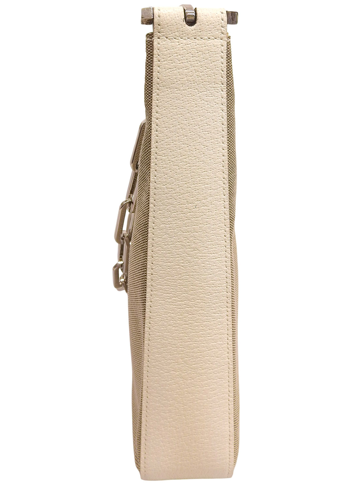 Logo Plate Chain Shoulder Bag Beige
