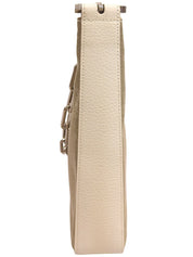 Logo Plate Chain Shoulder Bag Beige