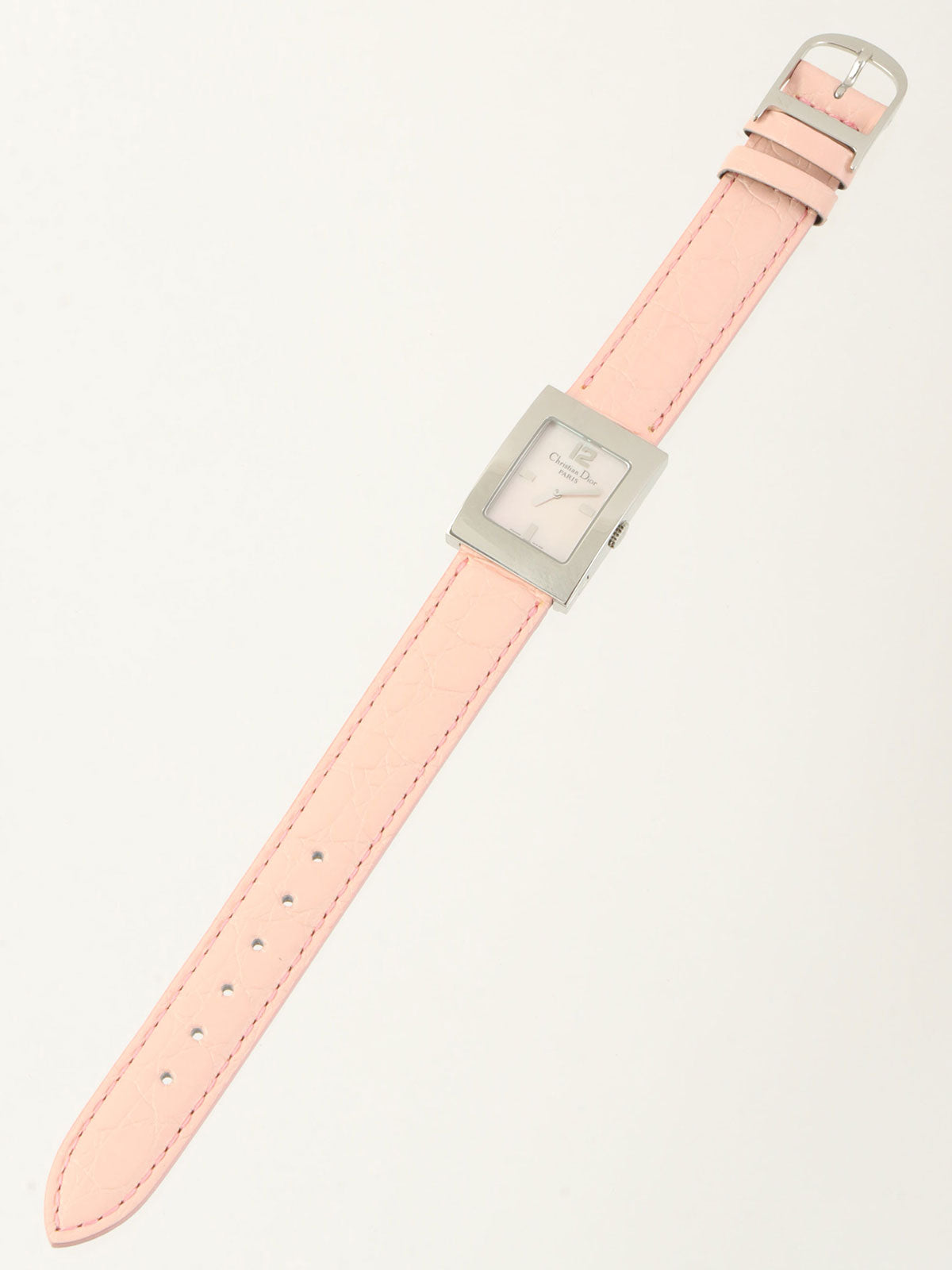 レクタンギュラーウォッチ シルバー/ピンク