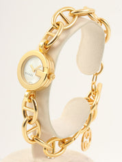 G Charm Watch Gold/White