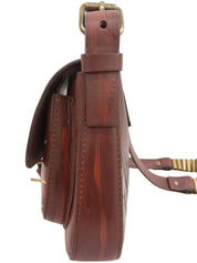 ハンドペイントショルダーバッグ ブラウン/マルチ