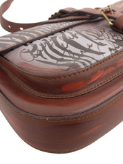 ハンドペイントショルダーバッグ ブラウン/マルチ