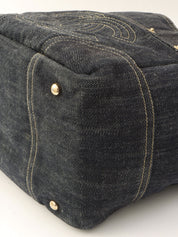 Around 2005 Made Sparkling Denim CC Mark Stitch Top Handle Bag Indigo