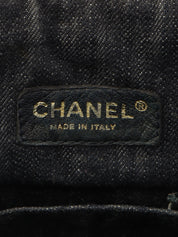 Around 2005 Made Sparkling Denim CC Mark Stitch Top Handle Bag Indigo