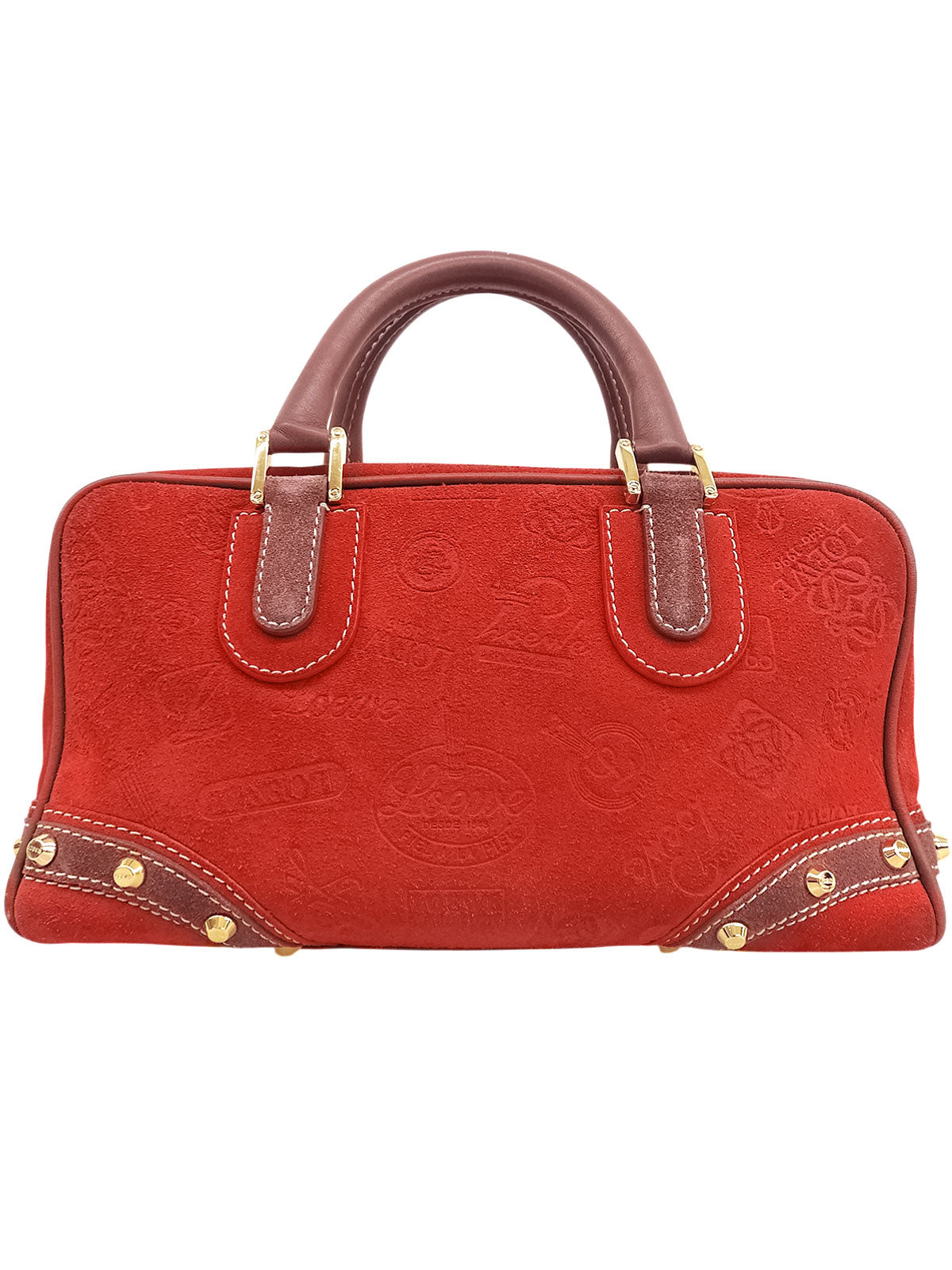 麂皮 Anagram Amazona 波士顿包 红/棕色