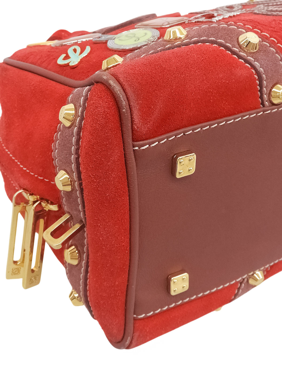 麂皮 Anagram Amazona 波士顿包 红/棕色