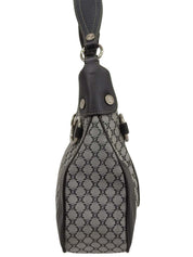 キャンバスマカダムパターンワンショルダーバッグ グレー/ブラック