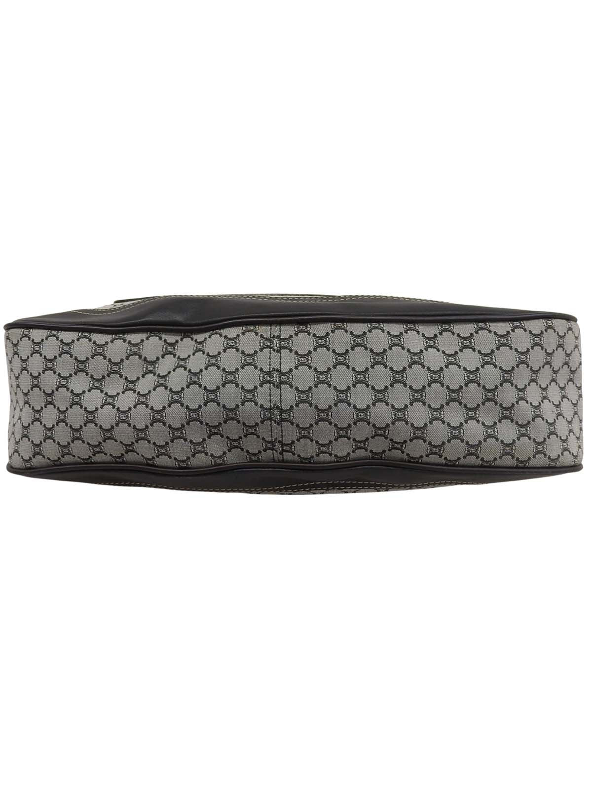 キャンバスマカダムパターンワンショルダーバッグ グレー/ブラック