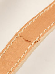 レザーデニムコンビラメマカダムパターンショルダーバッグ ブロンズ/ブルー