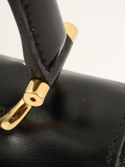 黑色Logo铭牌双盖手提包