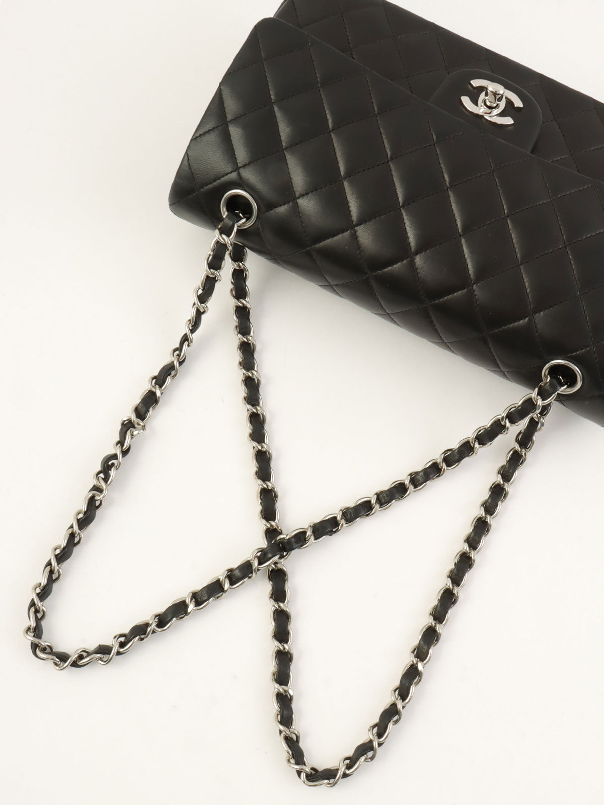 2009年頃製 クラシックフラップチェーンバッグ25cm ブラック