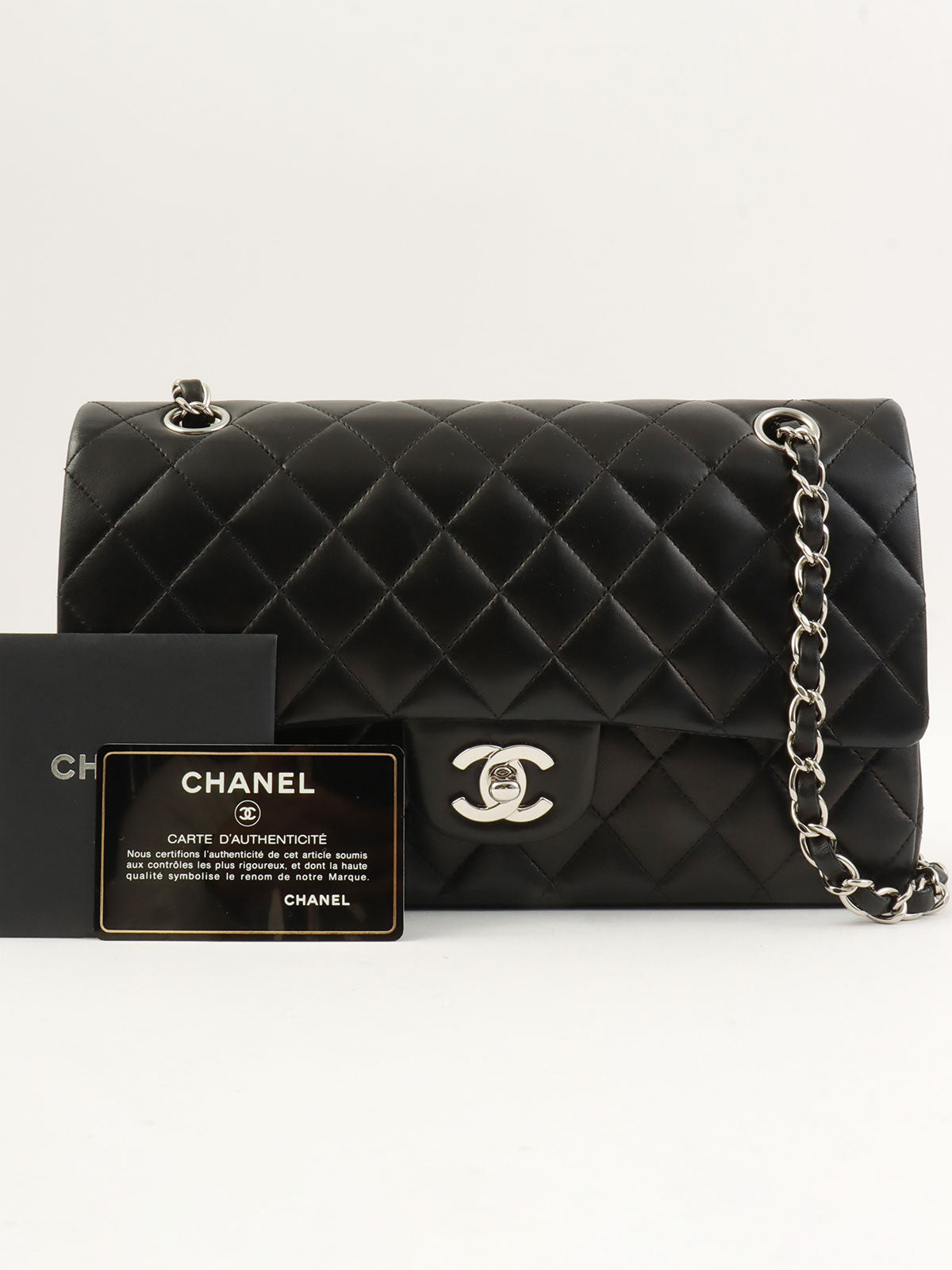 2009年頃製 クラシックフラップチェーンバッグ25cm ブラック