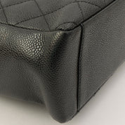 Circa 2003 Caviar Skin CC Mark Stitch Chain Tote Bag Black