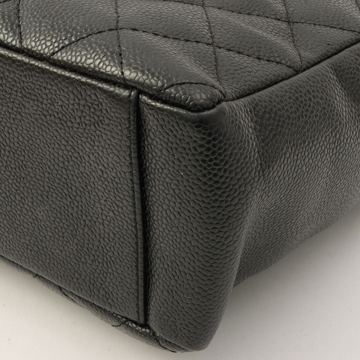 Circa 2003 Caviar Skin CC Mark Stitch Chain Tote Bag Black