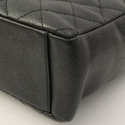 Circa 2003 Caviar Skin CC Mark Stitch Chain Tote Bag Black