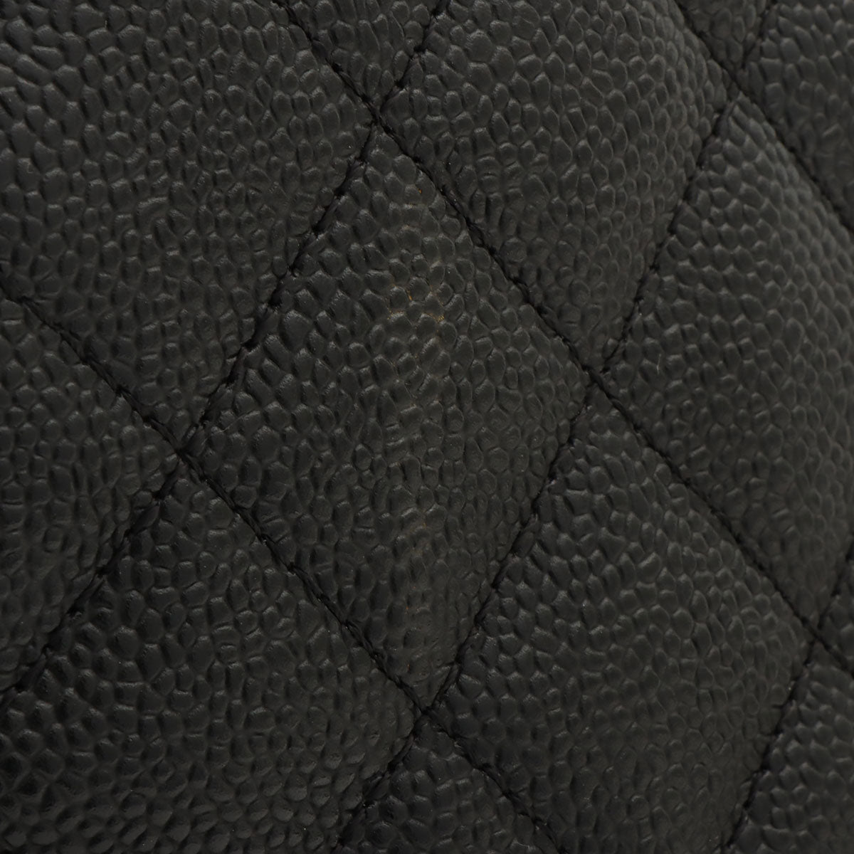 Circa 2003 Caviar Skin CC Mark Stitch Chain Tote Bag Black