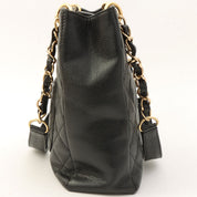 Circa 2003 Caviar Skin CC Mark Stitch Chain Tote Bag Black