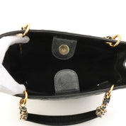 Circa 2003 Caviar Skin CC Mark Stitch Chain Tote Bag Black