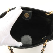 Circa 2003 Caviar Skin CC Mark Stitch Chain Tote Bag Black