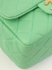 2021 Color Stone Chain Classic Flap Chain Bag Mini Green