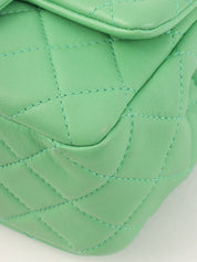 2021 Color Stone Chain Classic Flap Chain Bag Mini Green