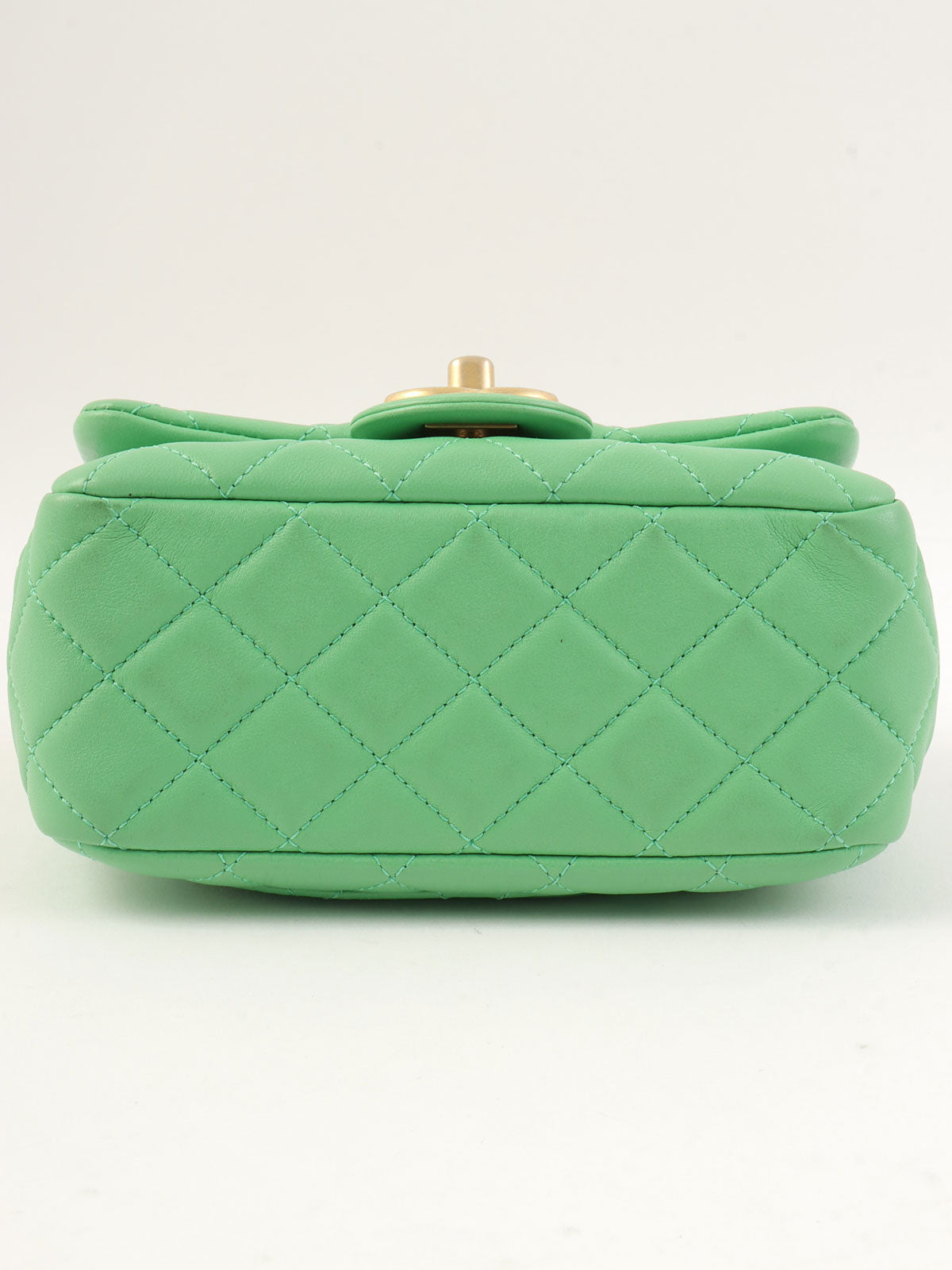 2021 Color Stone Chain Classic Flap Chain Bag Mini Green