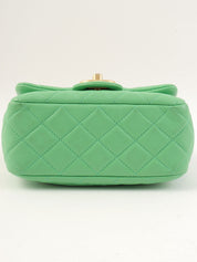 2021 Color Stone Chain Classic Flap Chain Bag Mini Green