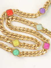 2021 Color Stone Chain Classic Flap Chain Bag Mini Green