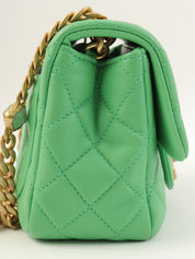 2021 Color Stone Chain Classic Flap Chain Bag Mini Green