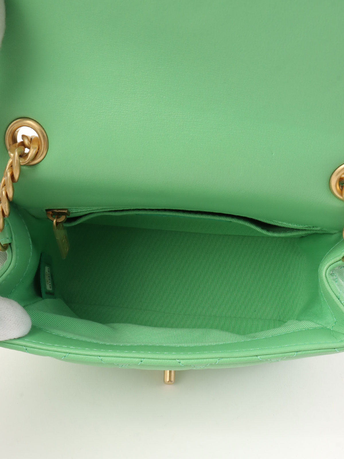 2021 Color Stone Chain Classic Flap Chain Bag Mini Green
