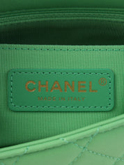 2021 Color Stone Chain Classic Flap Chain Bag Mini Green