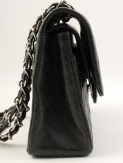 2000 Caviar Skin Classic Flap Chain Bag 23cm Black
