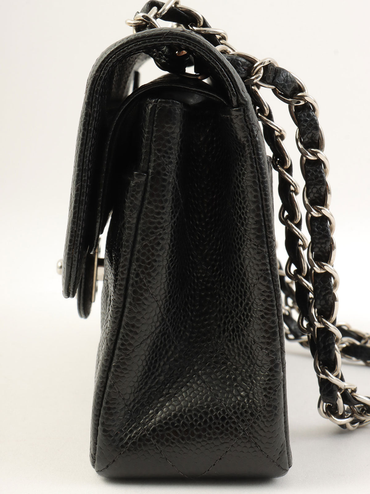 2000 Caviar Skin Classic Flap Chain Bag 23cm Black