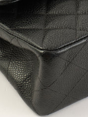 2000 Caviar Skin Classic Flap Chain Bag 23cm Black