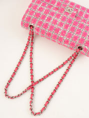 2014 Tweed Classic Flap Chain Bag 25 in Pink/White