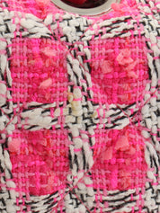 2014 Tweed Classic Flap Chain Bag 25 in Pink/White