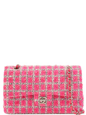 2014 Tweed Classic Flap Chain Bag 25 in Pink/White
