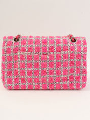 2014 Tweed Classic Flap Chain Bag 25 in Pink/White