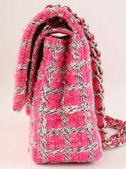 2014 Tweed Classic Flap Chain Bag 25 in Pink/White