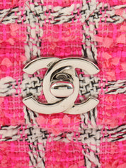2014 Tweed Classic Flap Chain Bag 25 in Pink/White