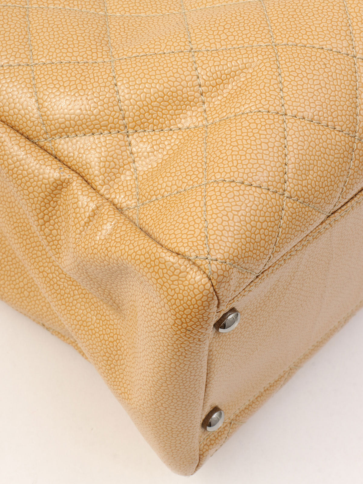 Around 2005 Made Caviar Skin 2.55 Chain Tote Bag Beige