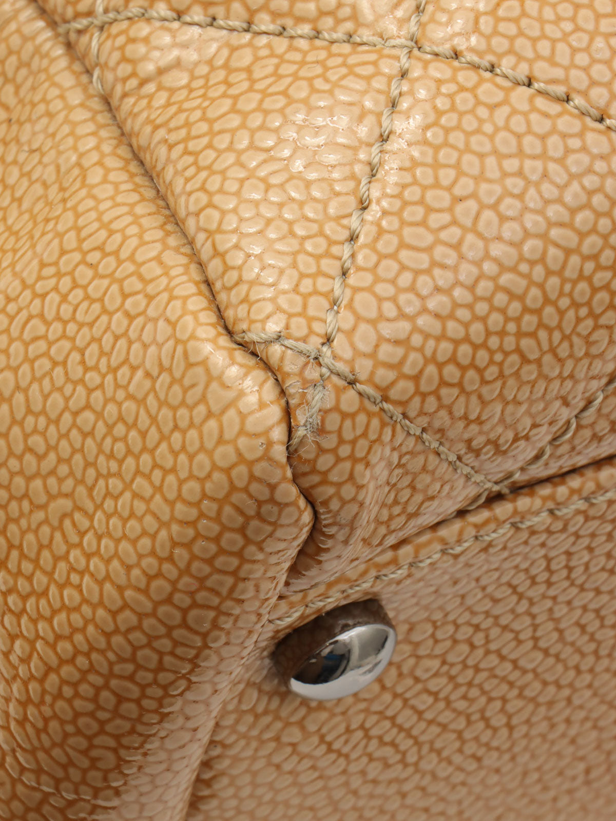 Around 2005 Made Caviar Skin 2.55 Chain Tote Bag Beige