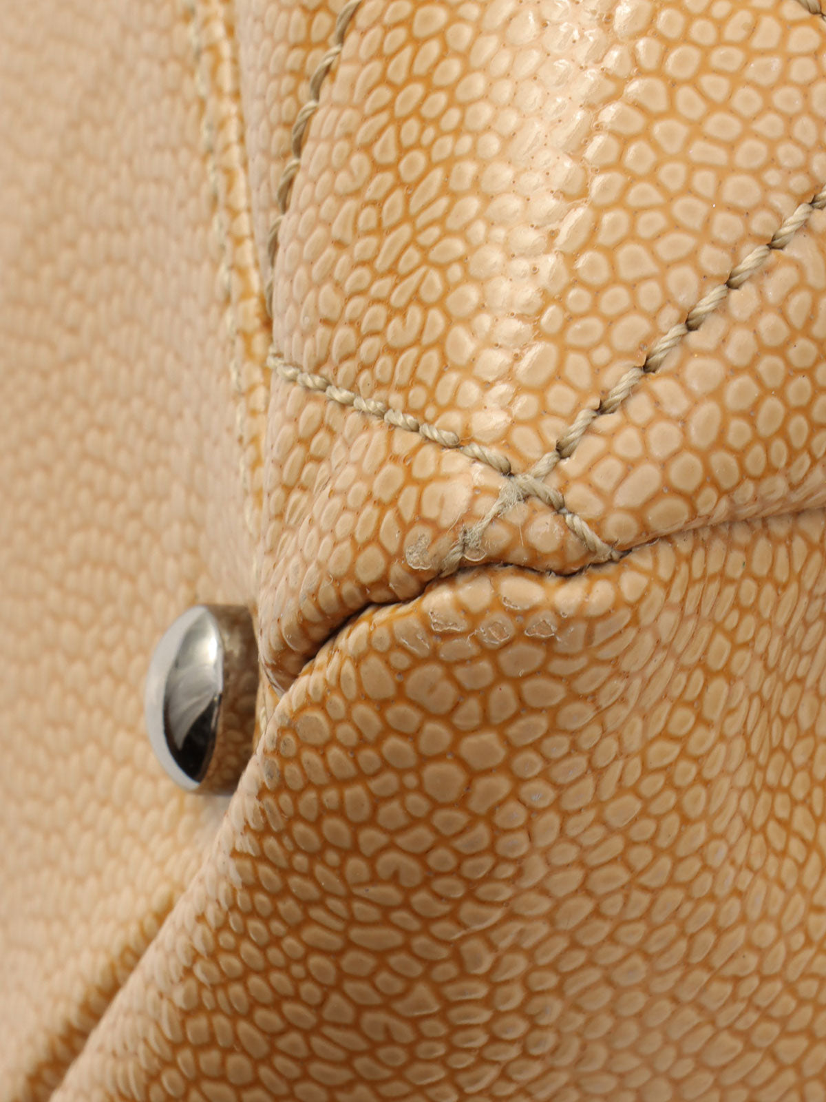 Around 2005 Made Caviar Skin 2.55 Chain Tote Bag Beige
