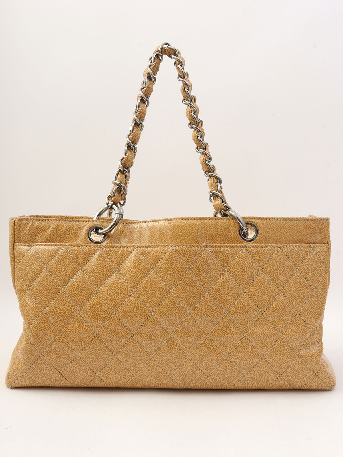 Around 2005 Made Caviar Skin 2.55 Chain Tote Bag Beige
