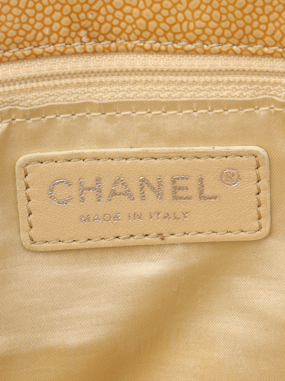 Around 2005 Made Caviar Skin 2.55 Chain Tote Bag Beige