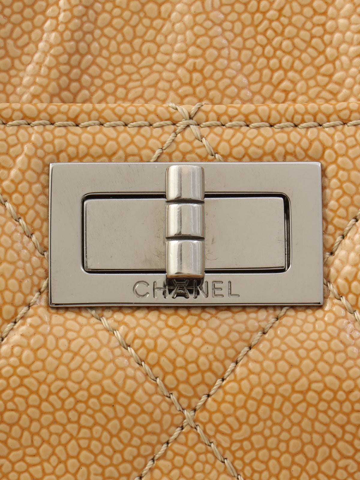 Around 2005 Made Caviar Skin 2.55 Chain Tote Bag Beige