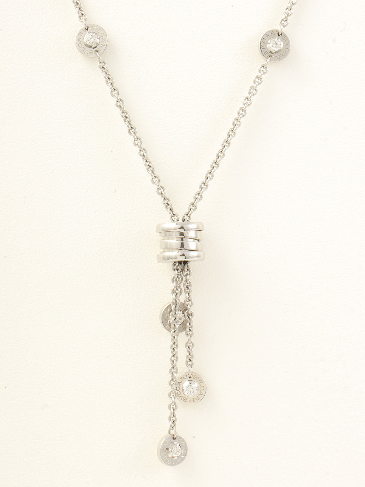18K Diamond B.zero1 Element Necklace in Silver