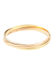 18K黄金三位一体手镯，可选黄金、玫瑰金或白金