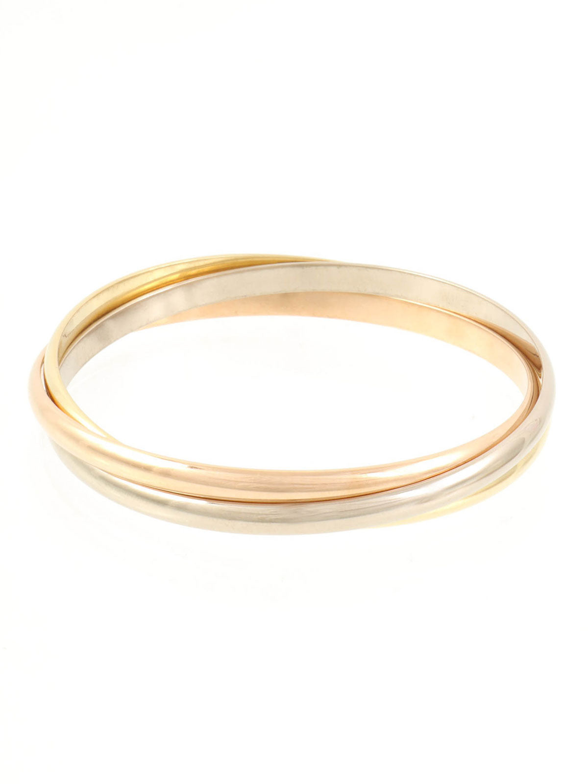 18K黄金三位一体手镯，可选黄金、玫瑰金或白金